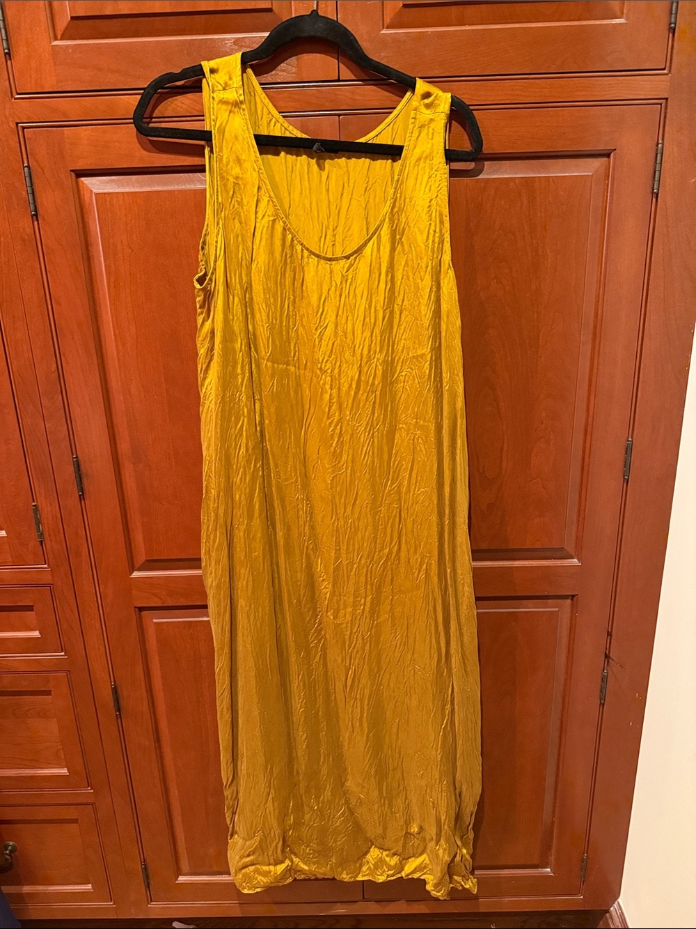 Eileen Fisher Cupro Mustard Yellow Dress